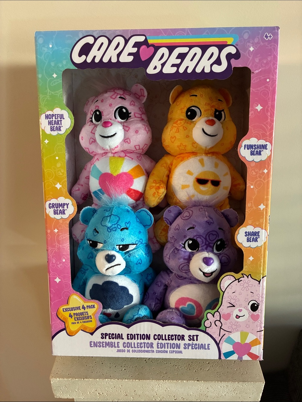Care Bears Plush Set Grumpy Bear Funshine Hopeful Share NEW
